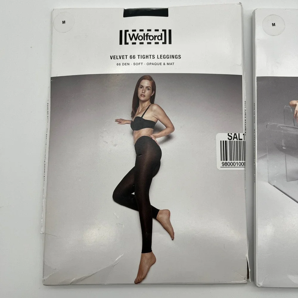 Wolford‎ Tights Bundle M Black Velvet 66 Leggings Individual 10 Control Top